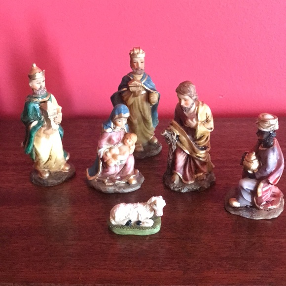 Giftco Vintage Christmas Nativity Scene Wood Manger Mary Joseph Jesus Kings Lamb - Picture 3 of 14